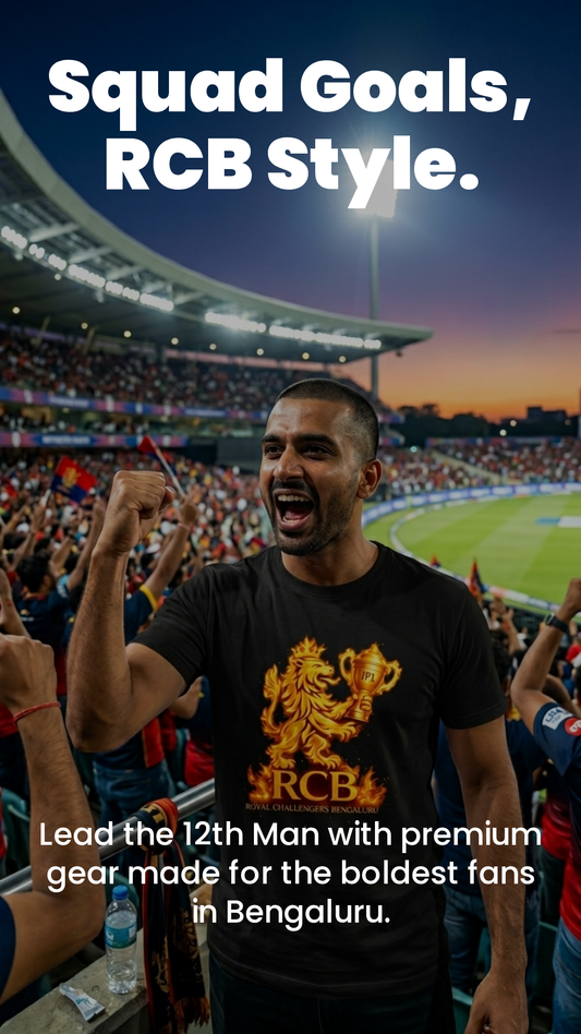 IPL RCB Fan Essential Jersey  T-Shirt (UniSex) Play Hard, Cheer Harder!
