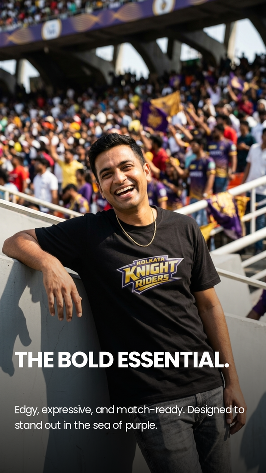 IPL KKR Fan Essential T-Shirt (UniSex) Kolkata Knight Riders Play Hard, Cheer Harder!